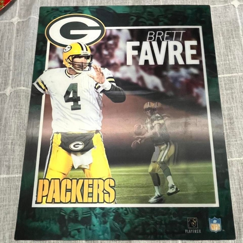 Vintage NFL Green Bay packers decor 20"x16" holographic brett Favre‎